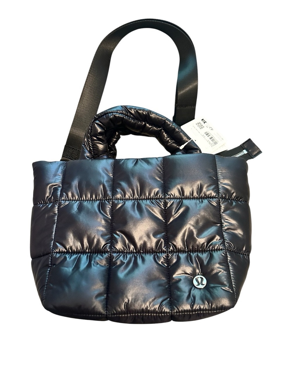 lululemon🍋 Quilted Grid “Wunder Puff” Mini Tote Black NWT - Picture 5 of 12